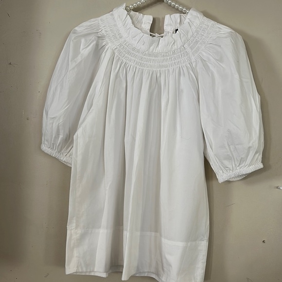 J. Crew White Smocked Blouse - Picture 1 of 6